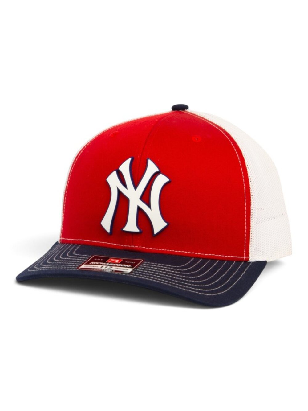 New York Yankees NY White 3D Snapback Trucker Hat- Red/ White/ Navy